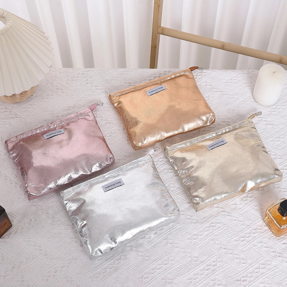 4 Colors Shiny Sequins Clutch Makeup Bag Portable Women Cosmetic Toiletries Storage Handbag Pouch Gold Organizer Zipper Bag 250731