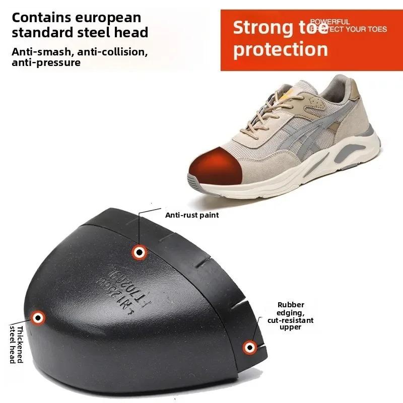 Lightweight and Breathable Labor Protection Shoes for Men and Women Anti Smashing and Anti Piercing Steel Toe Safety Shoes 250731