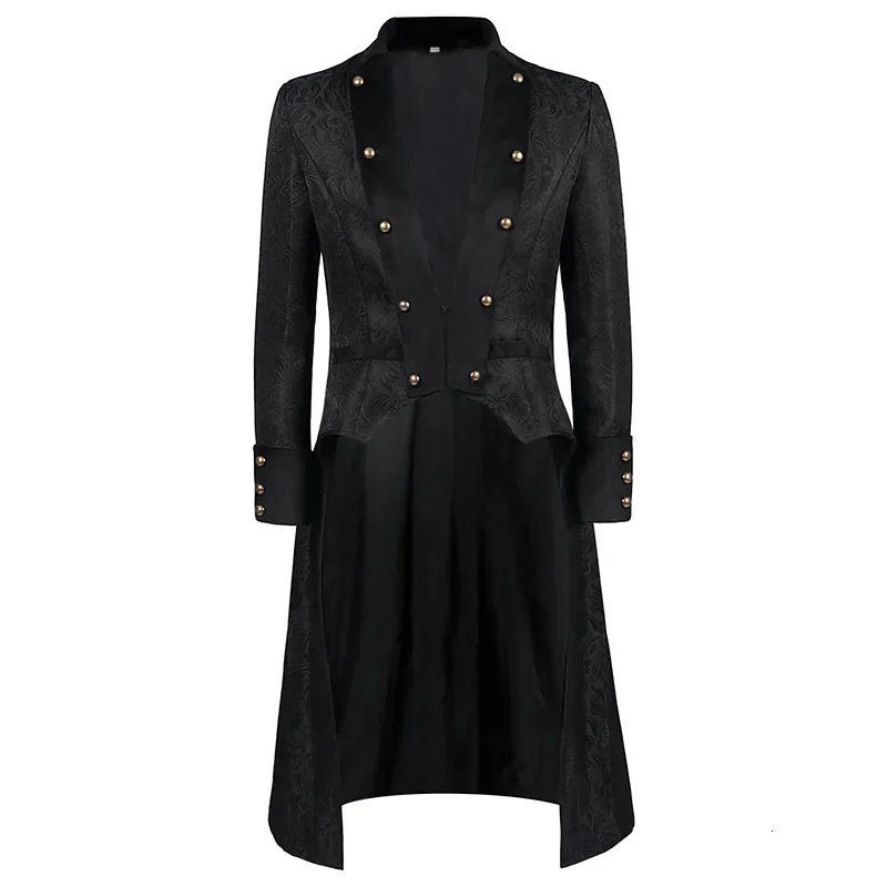 Vintage Overcoat Lapel Collar Long Trench Men Frock Coat Gothic Punk Uniform Victorian Costume Peacoat Tailcoat Jacket For Adult 250729