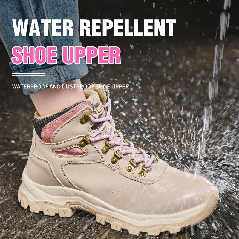 Waterproof Steel Toe Safety Boots for Women Anti-Smash Anti-Puncture Sole Non-Slip Breathable Construction Work Shoes 250731