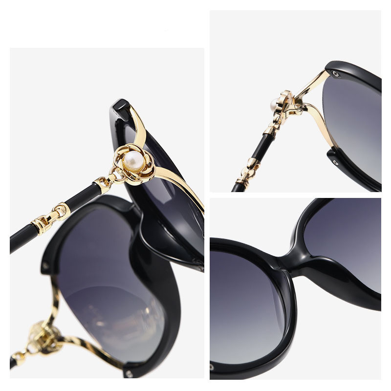 Designer Sunglasses For Women Men Oversize Sunglasses Pearl Luxury Polarized Lens Goggle Pilot PC Frame Oversized UV400 Eyewear Luxury Style Sunglasse