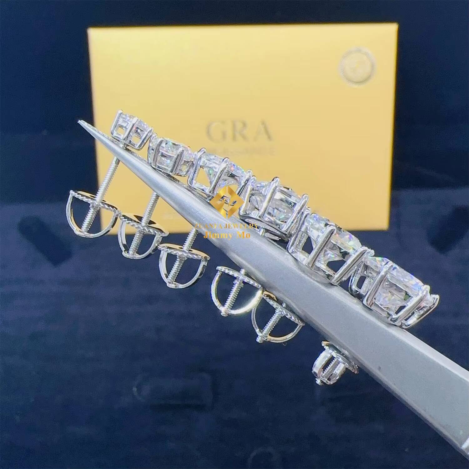 Pass Diamond Tester Hip Hop Jewelry GRA Certificates 925 Silver D Color VVS1 Moissanite Hip Hop 6 Prongs Stud Earring