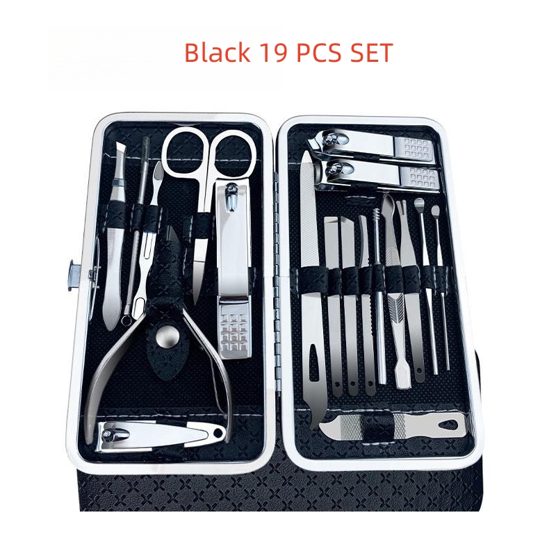 High End Stainless Steel Nails Fixing Tools with Cutting Edge & Premium Leather Case (Set of 19)