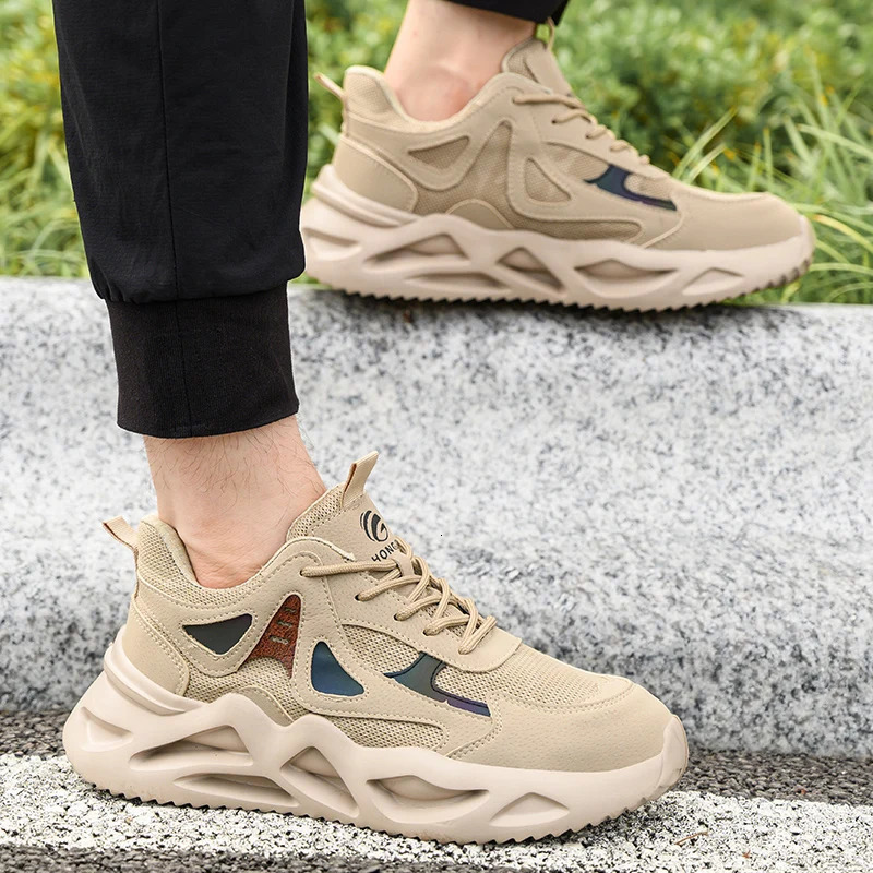 Breathable Men Work Shoes Indestructible Safety Shoes Lightweight Protective Sneakers Safety Steel Toe Shoes Men Puncture-Proof 250731