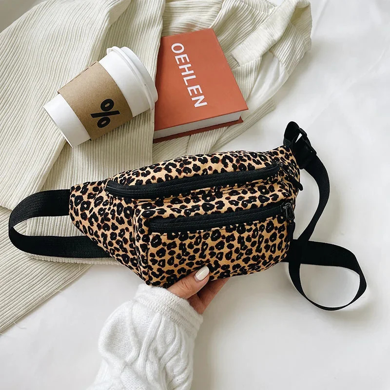 Fashion Women Flannel Fanny Pack Waist Bag Wild Leopard Pattern Bum Bag Ladies Bum Hip Bag Money Phone Pouch Casual Chest Bags 250731