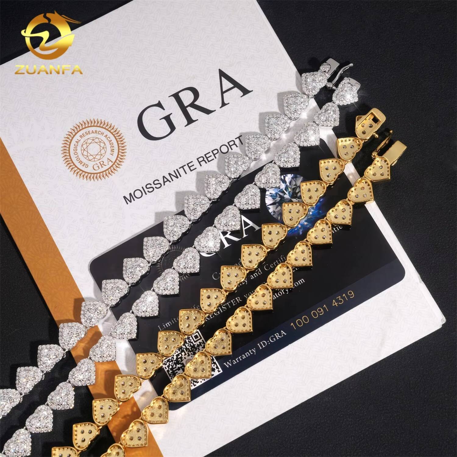 Pass Diamond Tester Hot Selling Hip Hop 925 Sterling Silver 8mm Moissanite Cuban Chain Heart Infinity Necklace
