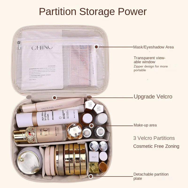 Womens Large-Capacity Makeup Bag with Partitioned Storage for Cosmetics An Essential Cosmetic Bag for TravelPencil Case 250731