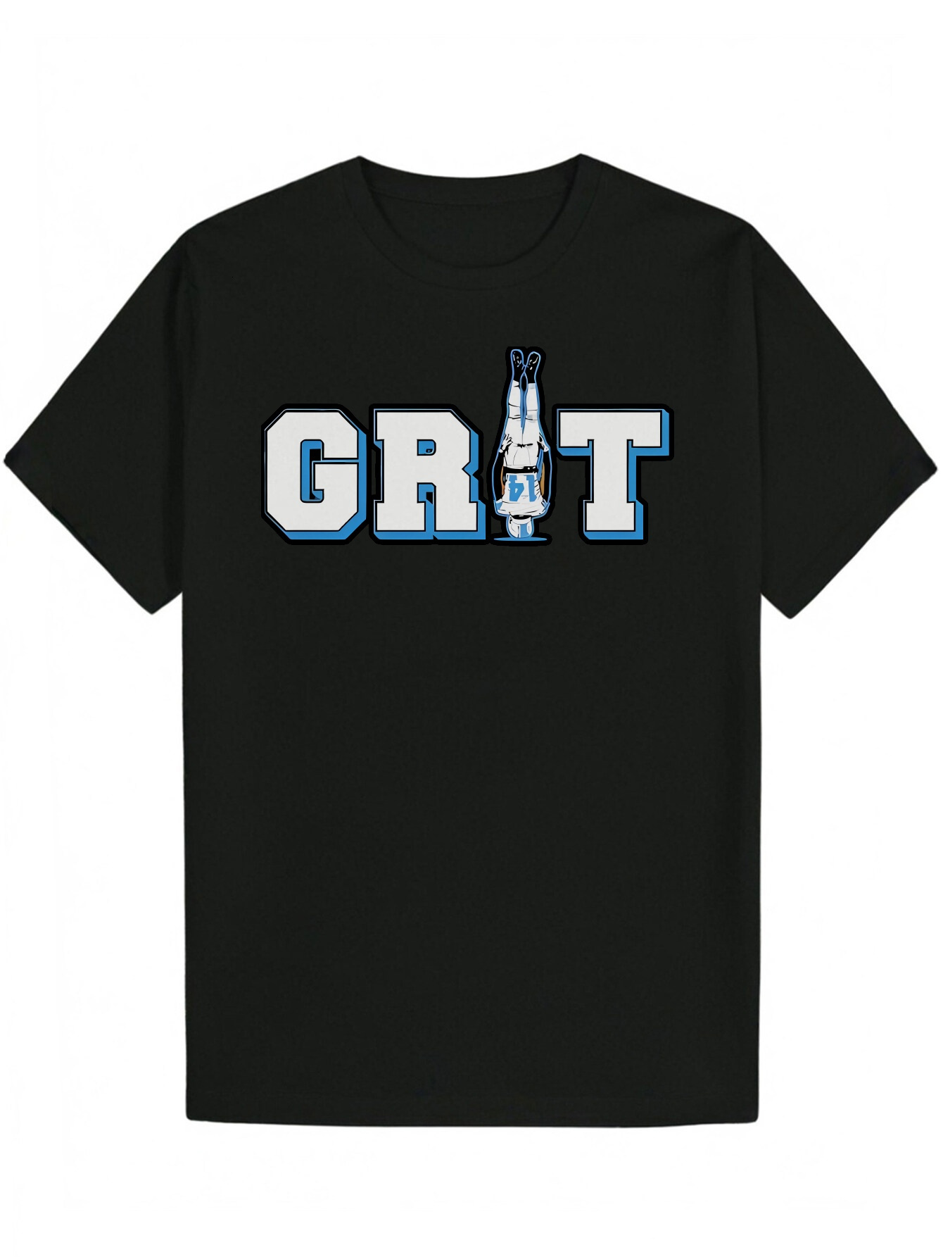 Men's Round Neck Polyester T-Shirt with 'GRATE' Pattern Design, Regular Fit, Letter Pattern, Slightly Elastic Fabric, Perfect for Wear,