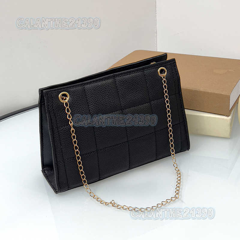 Lychee Pattern Checkered Pillow Bag 2024 Ladies Bags Summer New Style Bag Womens Shoulder Bag H250801