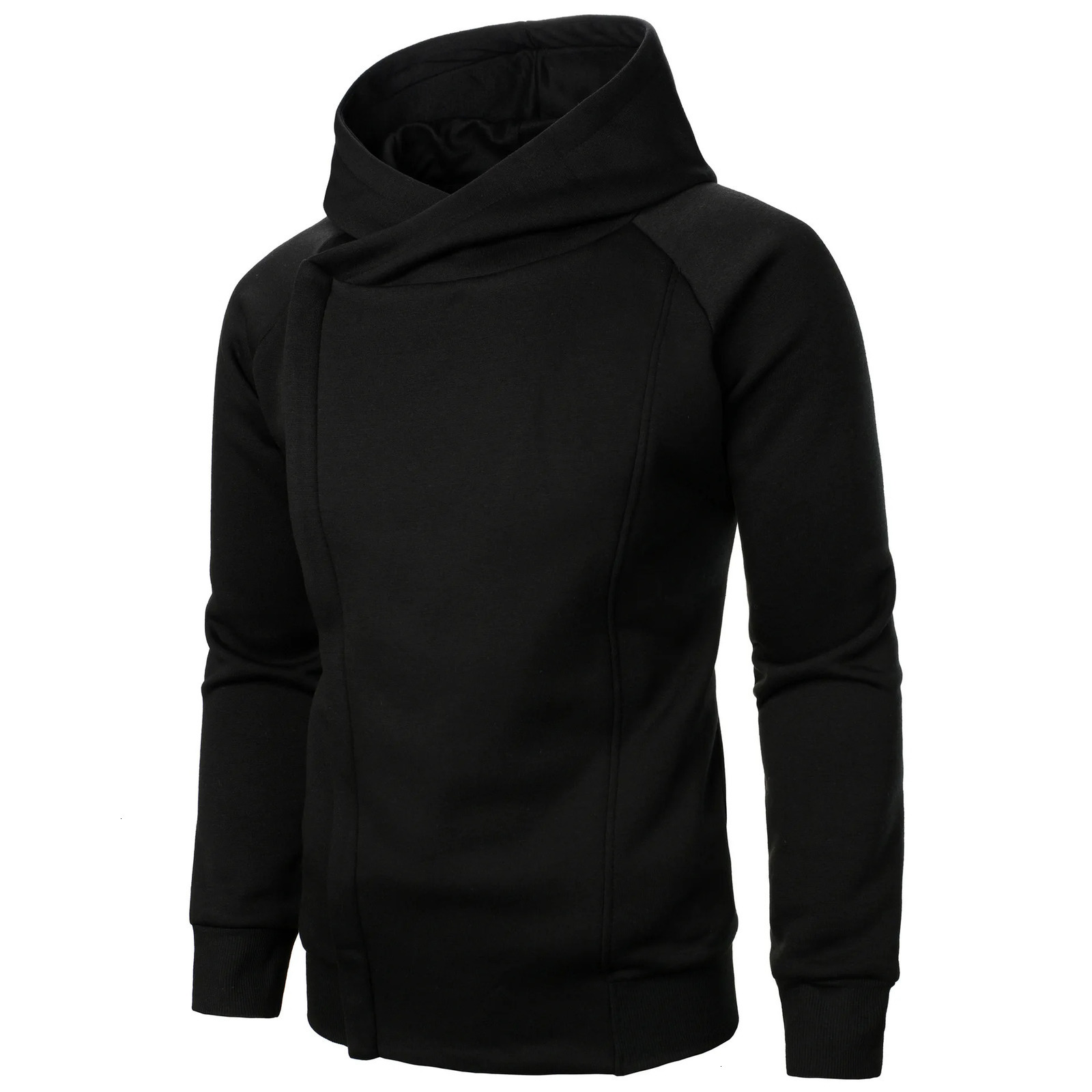 Fashion Side Hidden Zipper Jackets With Nood Solid Casual Basic Hoodies Men Slim Fit Hooded Sports Sweatshirt Autumn Outwear