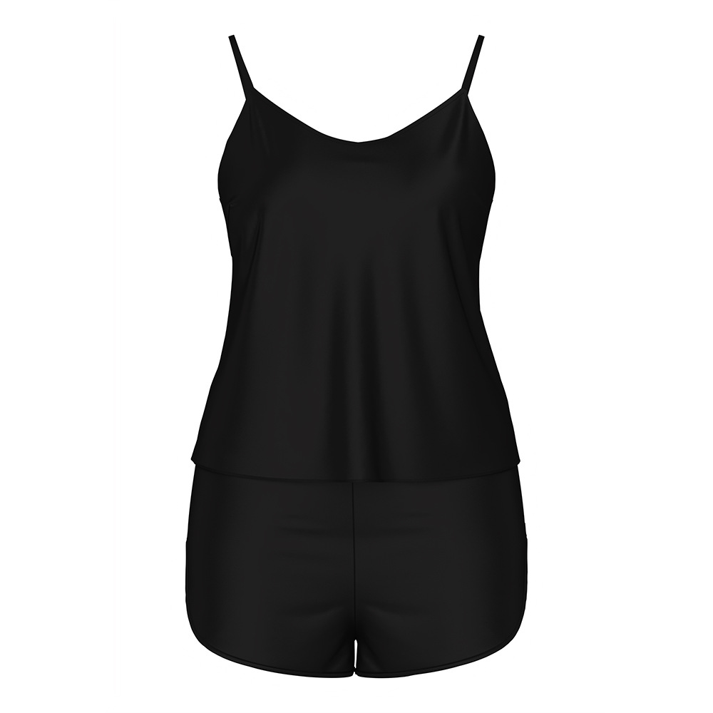 Outfits For Woman High Quality Simple satin chiffon pajamas for women, summer sexy camisole and shorts two-piece home wear set