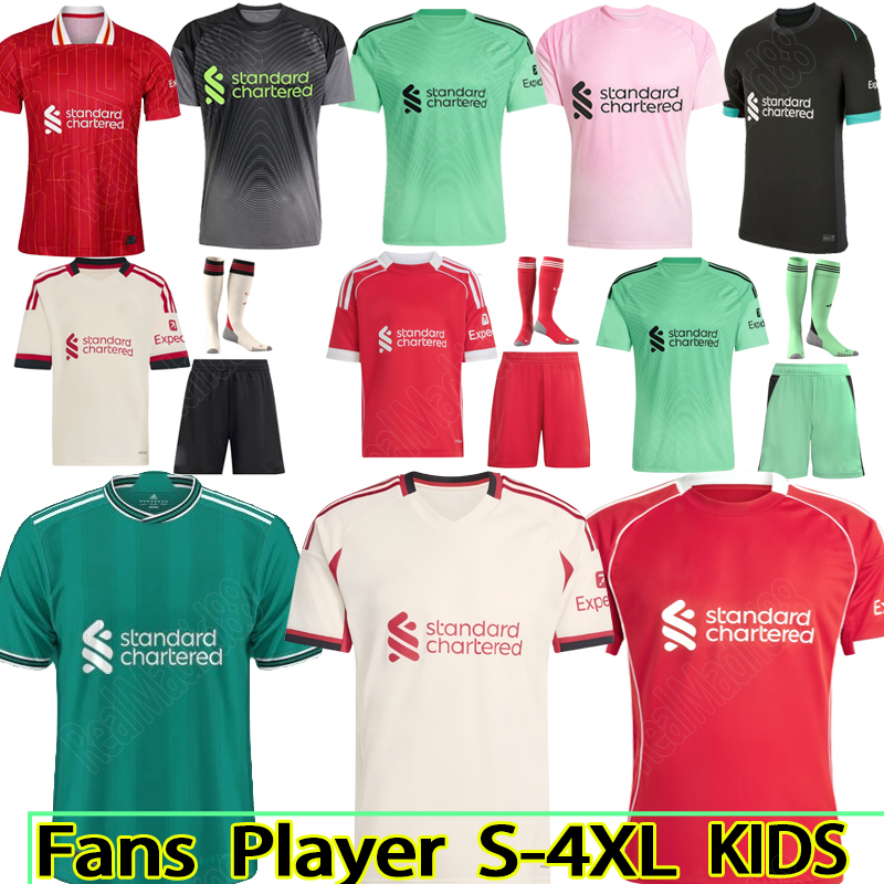 24 25 26 Liverspoooll soccer jerseys MAC ALLISTER WIRTZ EKITIKE GAKPO DARWIN SZOBOSZLAI jersey fans player football shirt Mens Kids Kit sock Full sets 4XL
