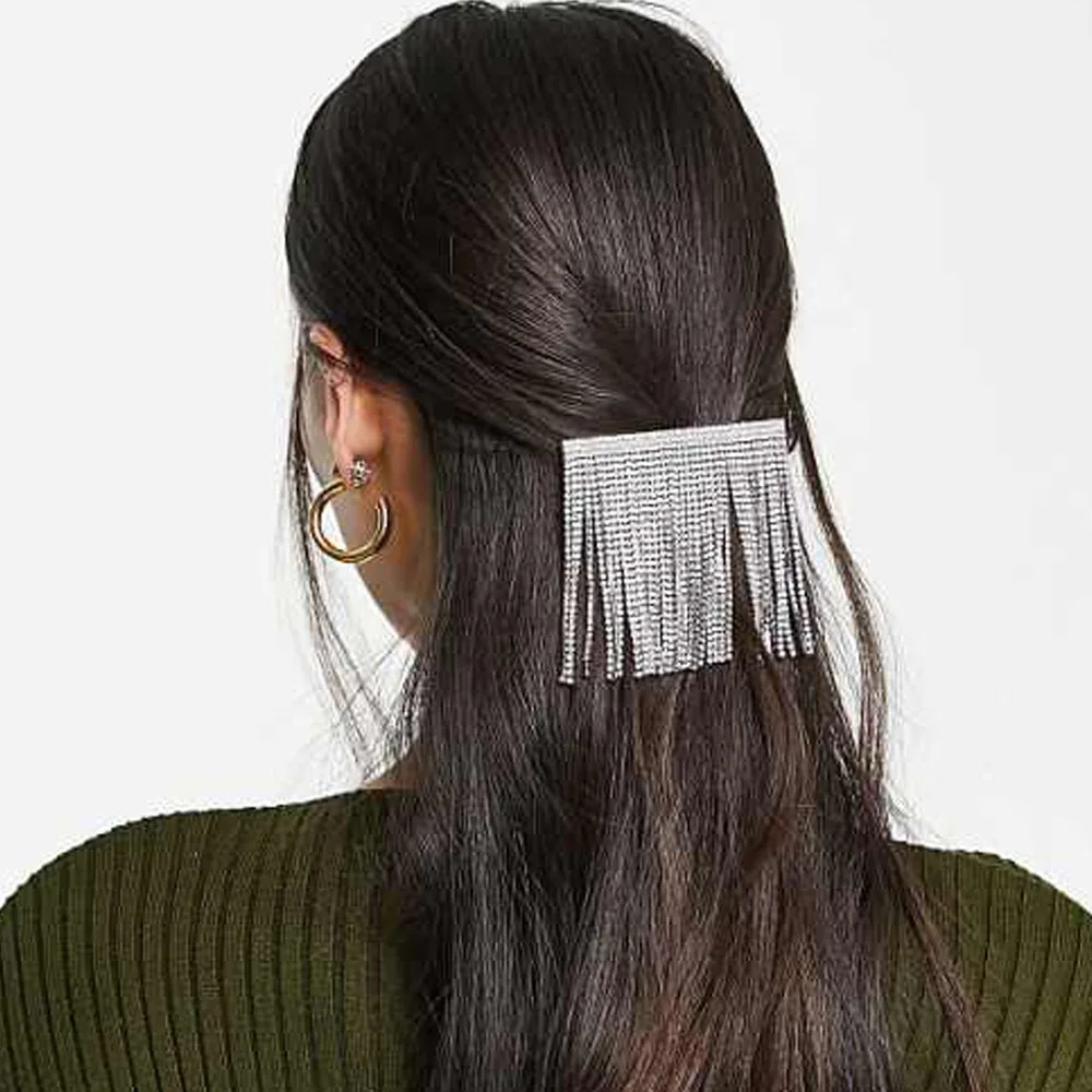 Stonefans Tassel Hairpin Charm Decoration Rhinestone High Quality Banquet Tiara Hair Accessories Wedding Ornament Wholesale Gift 250730