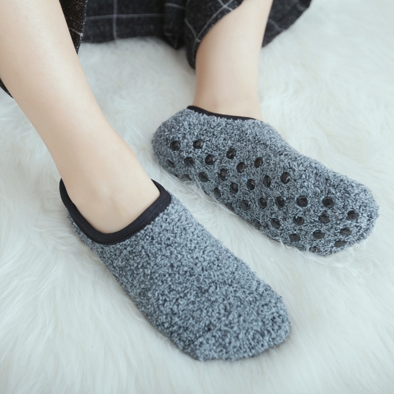 Adult Silicone Floor Thickening Plus Velvet Women's Winter Indoor Home Socks Warm Footwear Indoor Non-slip Socks
