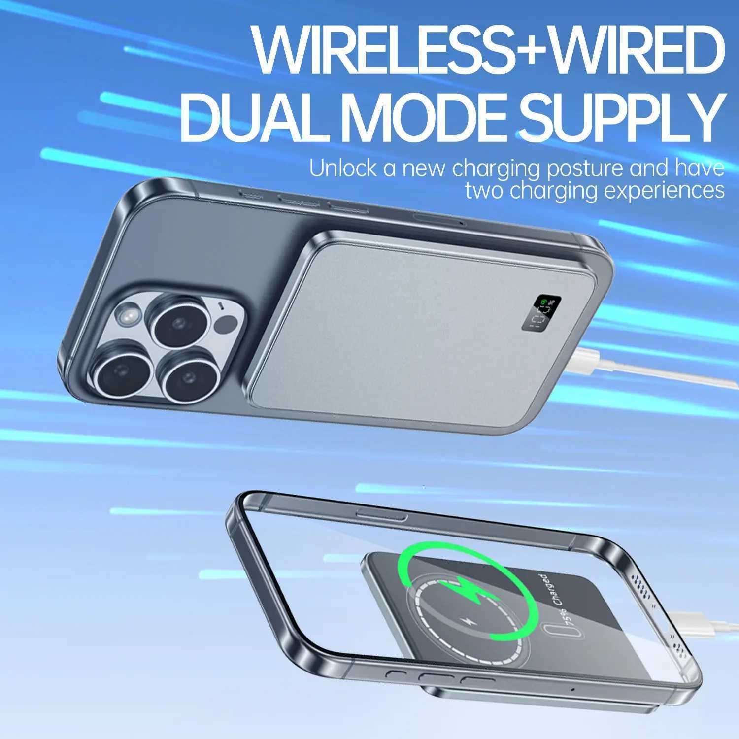 10000mAh Magnetic Wireless Power Bank for Watch Fast Charging Type-C Slim External Spare Battery For iPhone Xiai S250801