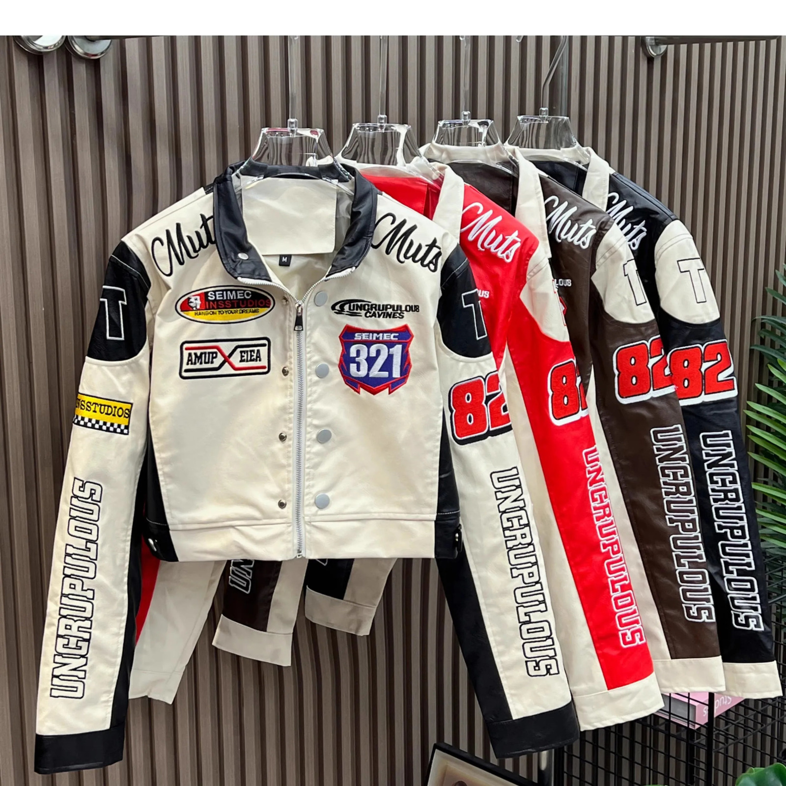 Retro y Motorcycle Cropped Varsity Jackets Women Spring PU Faux Leather Racing Baseball Short Coat Female Outwears 250731