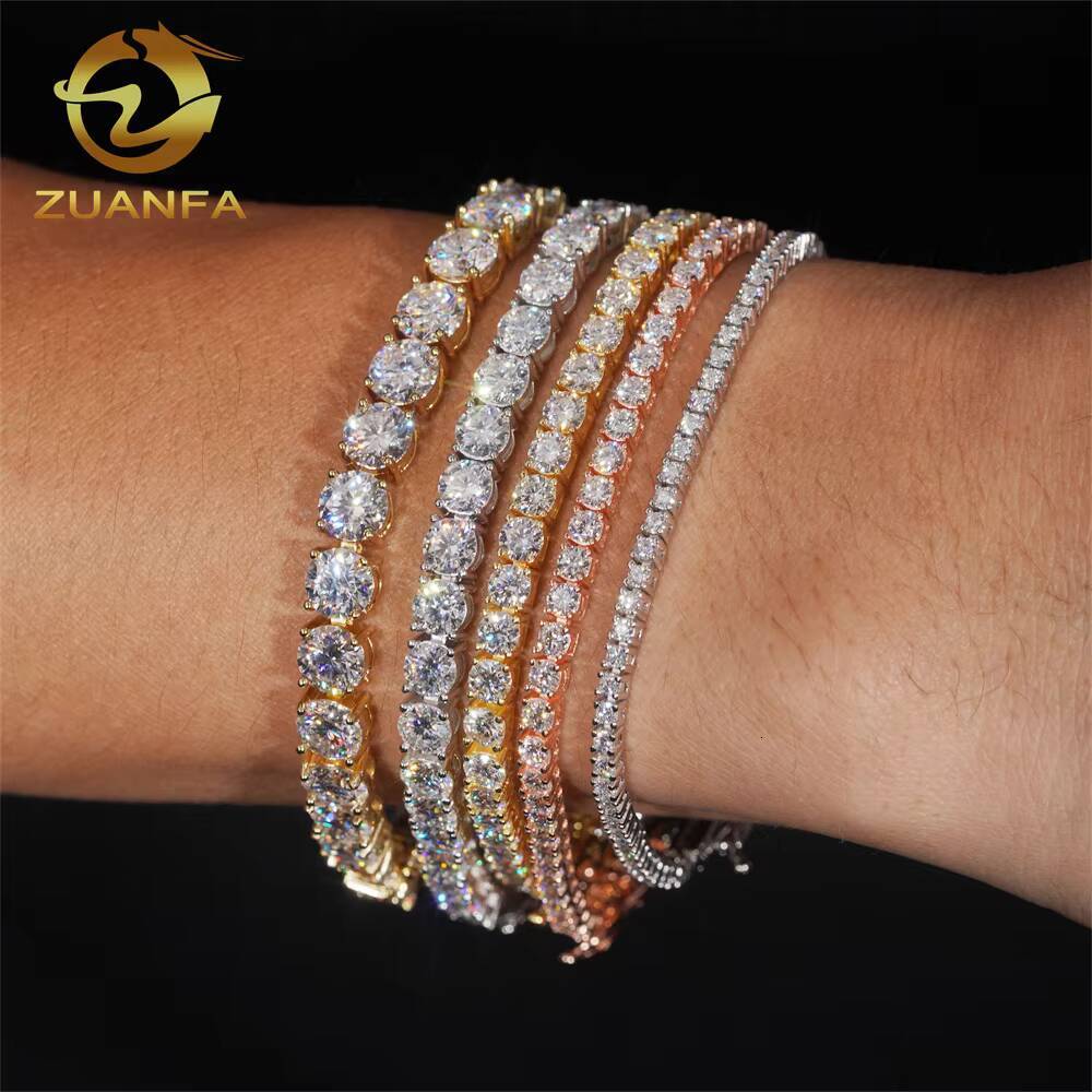 Pass Diamond Tetser 2mm 3mm 4mm 5mm 6.5mm 925 Silver Moissanite Diamond Tennis Necklace Fashion Jewelry for Men Women