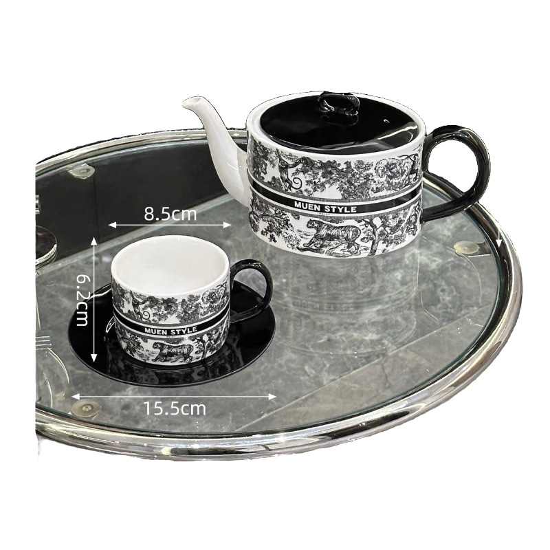 Designer Ceramic Cup 9 pcs/set retro personalized tea set Luxury home living room entertaining drinking cup Mugs