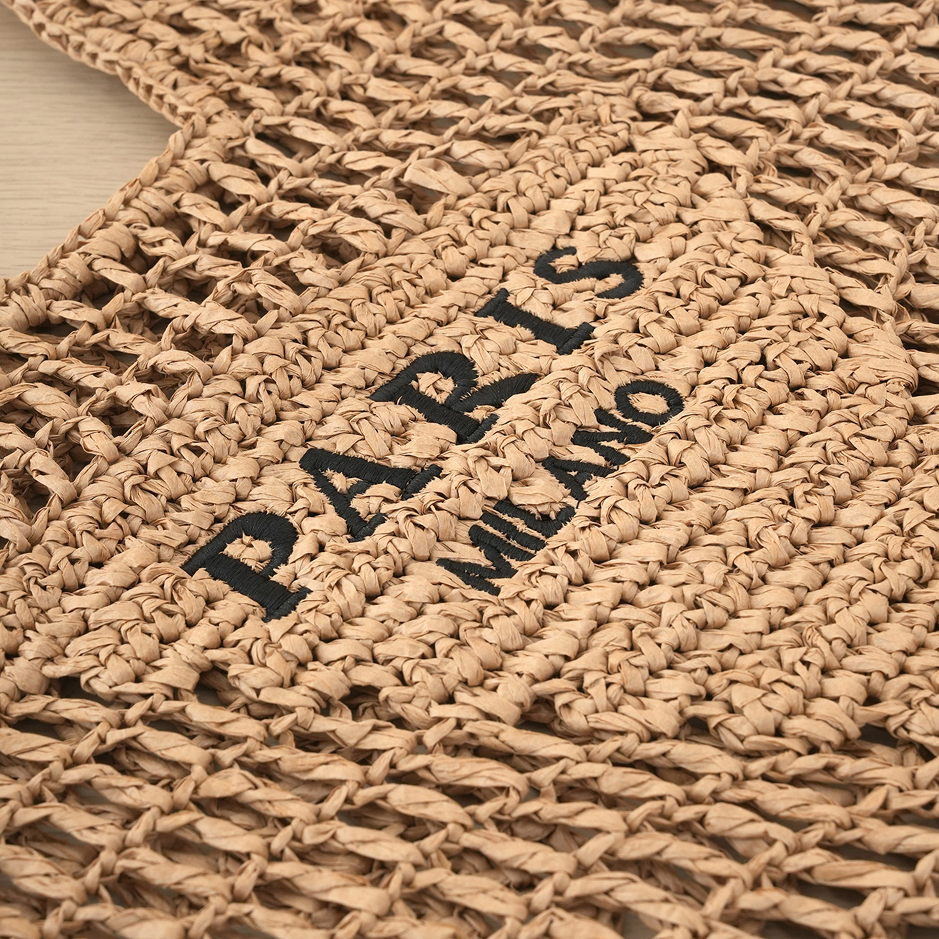Letter Embroidery Women's Handmade Handbag Designer Hollow Crochet Straw Woven Leisure Vacation Beach Shoulder Bag