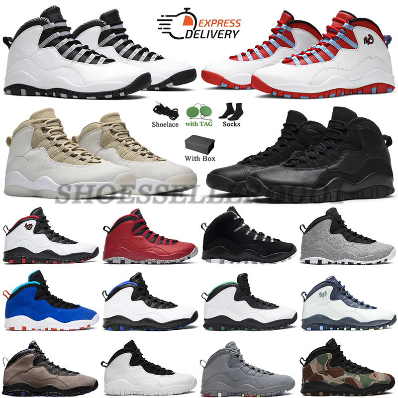 Basketball shoes Mens 10 10s Steel Black Seattle Orlando Cement Tinker 10th Anniversary Sneakers Sports Trainers