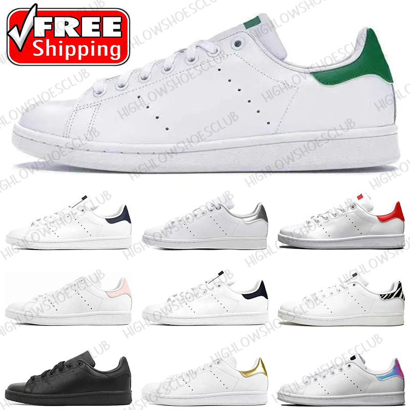 Free Shipping with box stan smith designer casual shoes for men women Black Pink Blue mens sneakers trainers sports