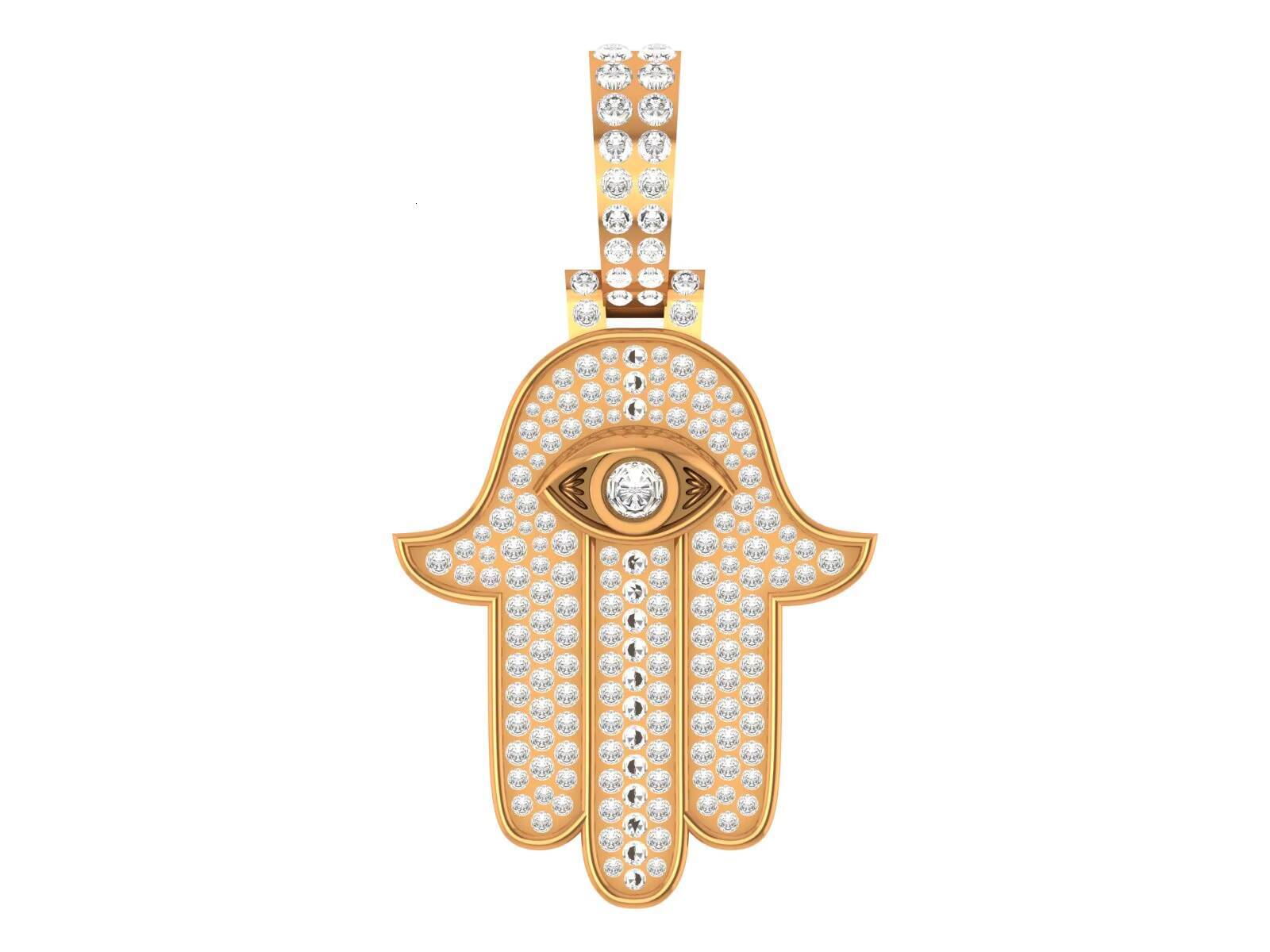 Hip-hop New Gold and Silver Moissanite Star Palm Pendant with Diamonds and Full Diamond Men Necklace