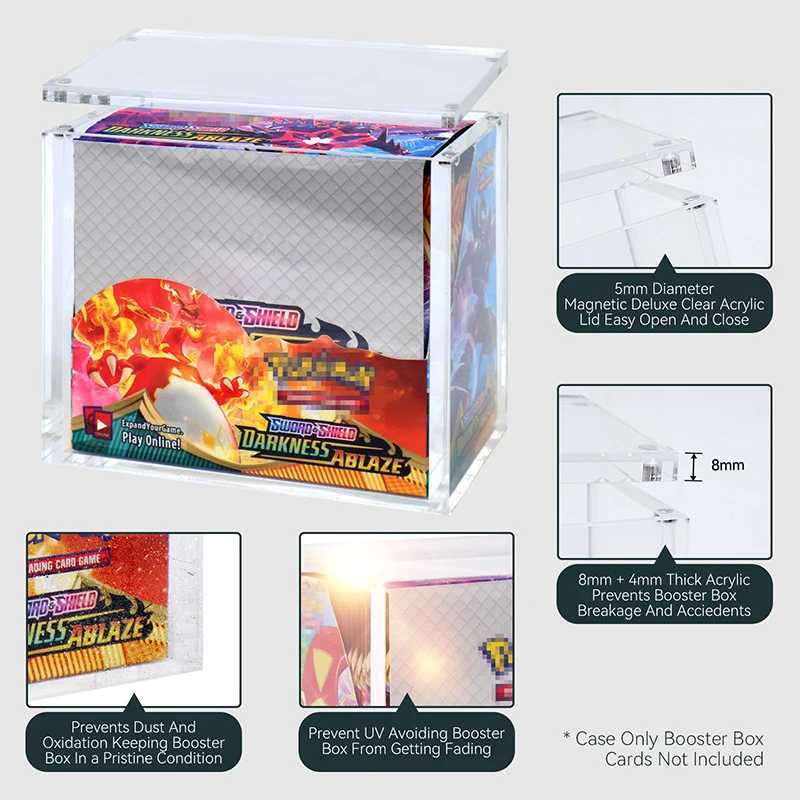 Booster Box Acrylic Case Protector 8mm 4mm Thick Clear Acrylic 5mm Magnetic Closure Easy Top Loading Compatible L250801