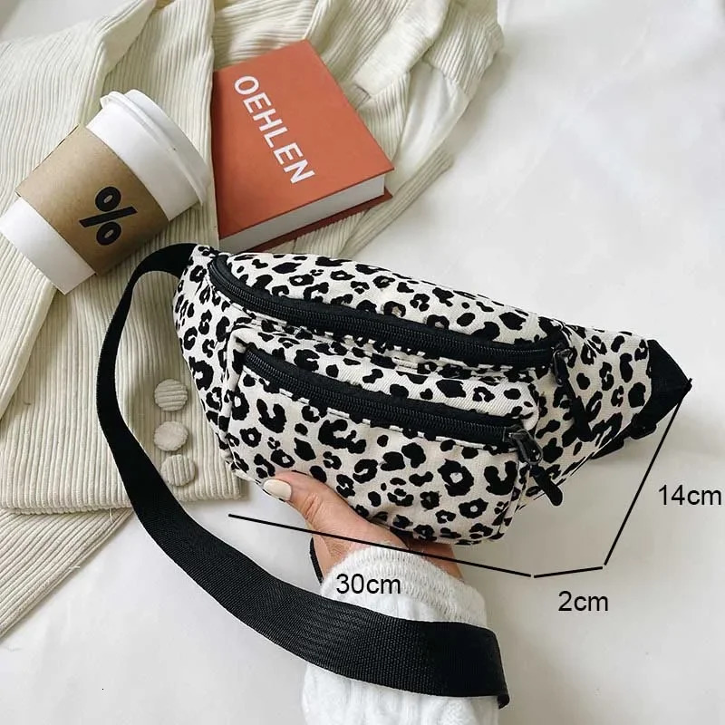 Fashion Women Flannel Fanny Pack Waist Bag Wild Leopard Pattern Bum Bag Ladies Bum Hip Bag Money Phone Pouch Casual Chest Bags 250731