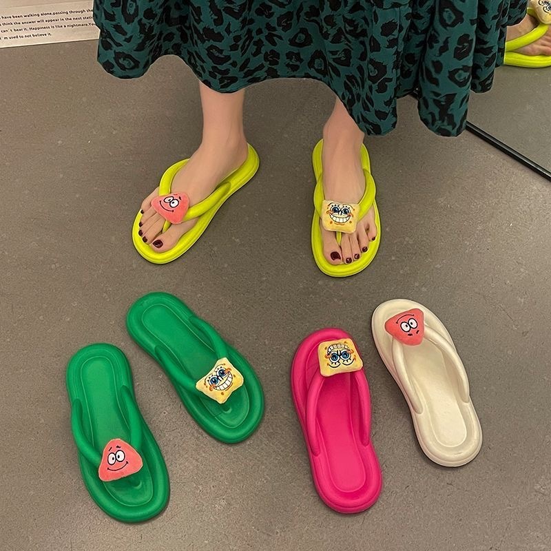 2025 New Designer Eva Women's Flip-flops Sandals, Anti-slip Korean-style Outdoor Toe Column Sandals, Breathable Beach Slippers