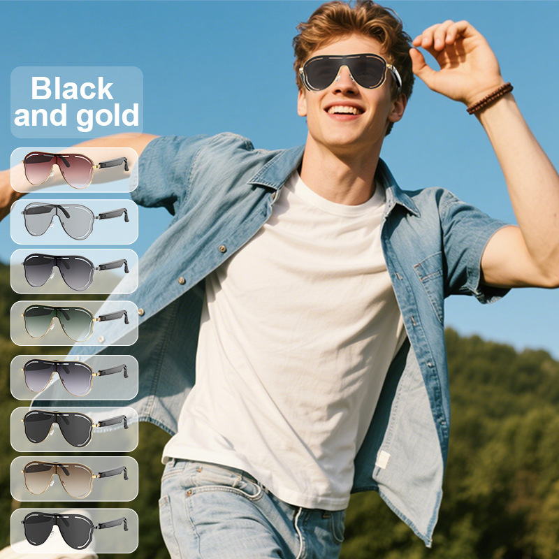 AI Sunglasses Ultraviolet-Proof Translation Large-Frame Sun-Resistant Color-Changing Stainless Steel Bluetooth Audio Fashion Uv Protection