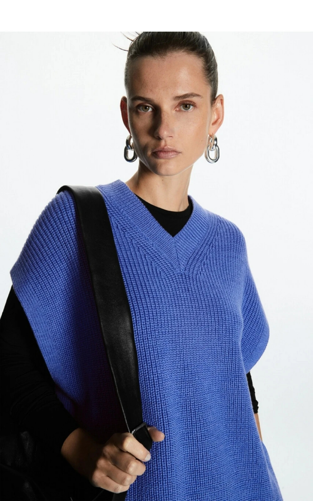 Ethereal MD cos spring style of Ladies fashionable and casual wool blend covered shoulder sleeve knitted vest 250731