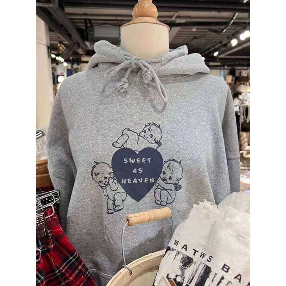 Designer Clothing 2025 Angels Print Hoodie Women Spring Cotton Hooded Long Sleeve Pullover Female Casual Vintage Streetwear Hoodies Sweatshirts