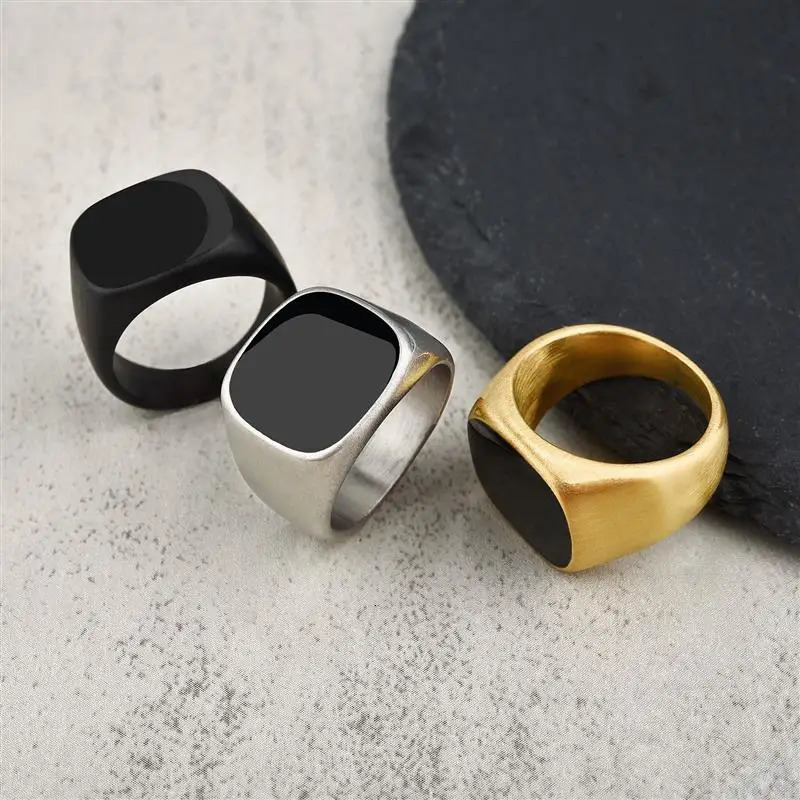 Fashion Male Punk Rock Stainless Steel Black Frosted Ring For Men Women Hip Hop Party Male Wedding Jewelry Gift 250731