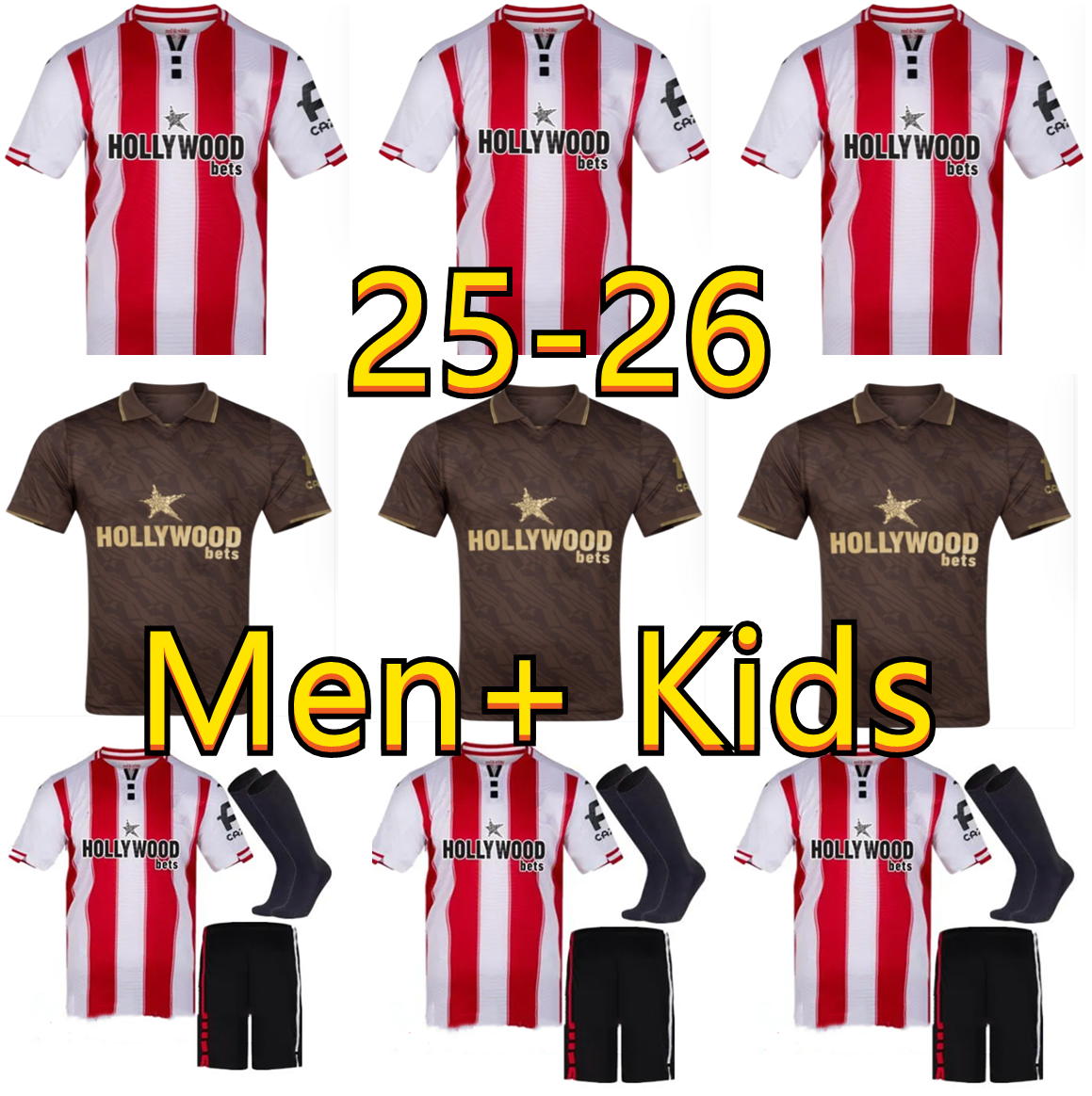 2025 2026 JENSEN BrenTfordTS FC home away soccer jerseys for toney HICKEY HENRY JENSEN MBEUMO AJER henry SCHADE JANELT HENRY YARMOLYUK men kids football shirts