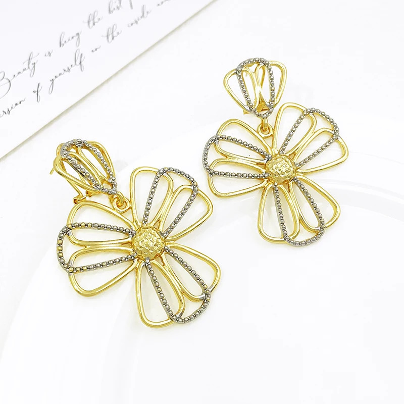 Earrings For Women Gold Color Quality Drop Earrings 18K Gold Plated Fashion Jewelry Wedding Party Accessories Gift Trending 250730
