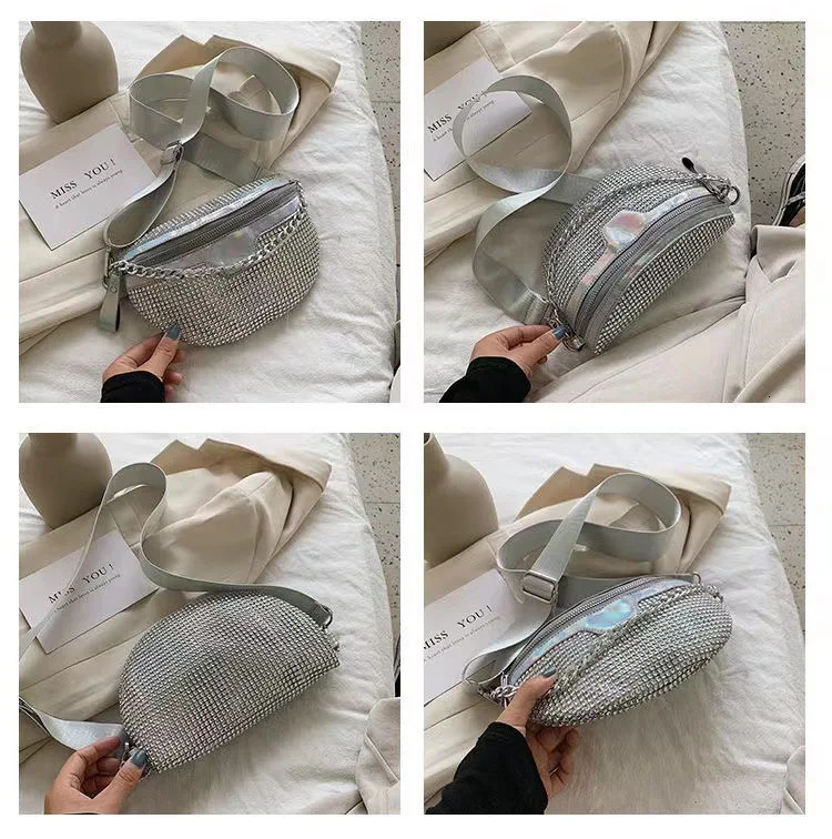 Fashion Women Crossbody Bag Diamond female Shoulder Bag Shiny Rhinestone Chest Bag For Ladies Waist Pack and Purses small wallet 250731