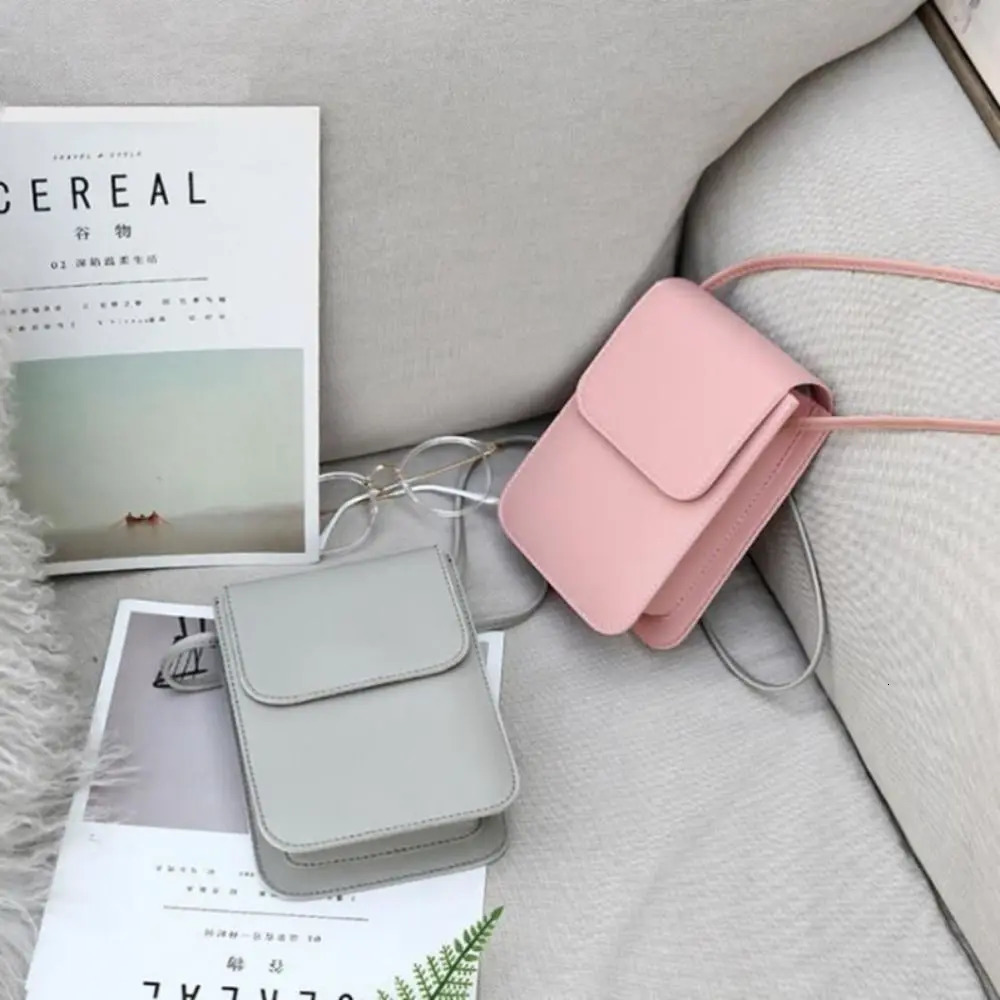 6 Colors Ladies Shoulder Messenger Bag Multifunctional PU Leather Handbags Mini Cute Crossbody Phone Bag For Women 250731