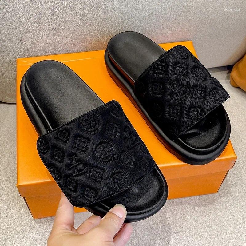 Slippers Women Luxury Designer Platform Outdoor Fashion Beach Sandals Embossed Printing Home Slides