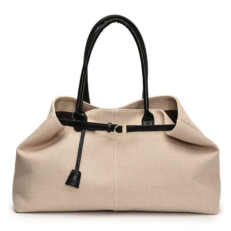 Casual Large Capacity Canvas for Women 2025 New Commuter Versatile Shoulder Underarm Color Block Handheld Tote Bag