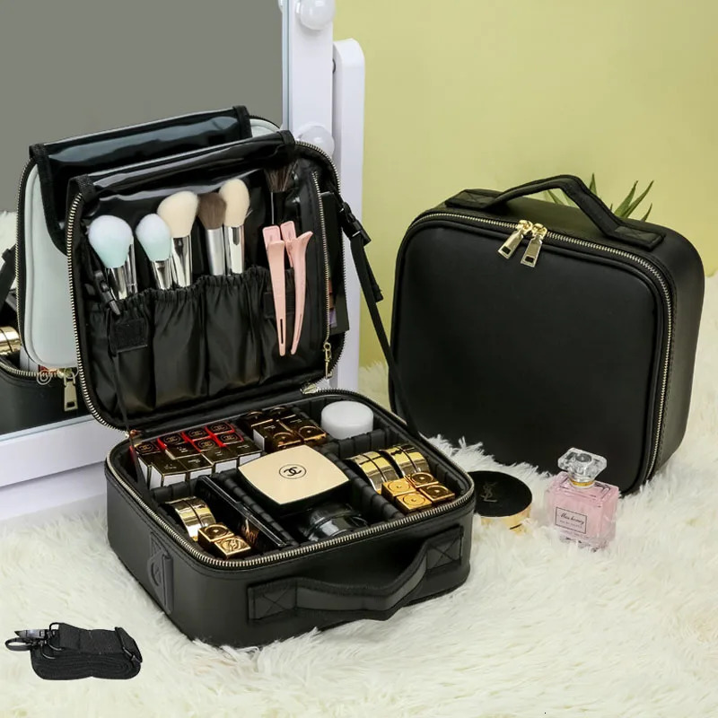 Waterproof PU Leather Cosmetic Bag Professional Large Capacity Storage Make up Handbag Case Travel Toiletry Makeup bag For Women 250731
