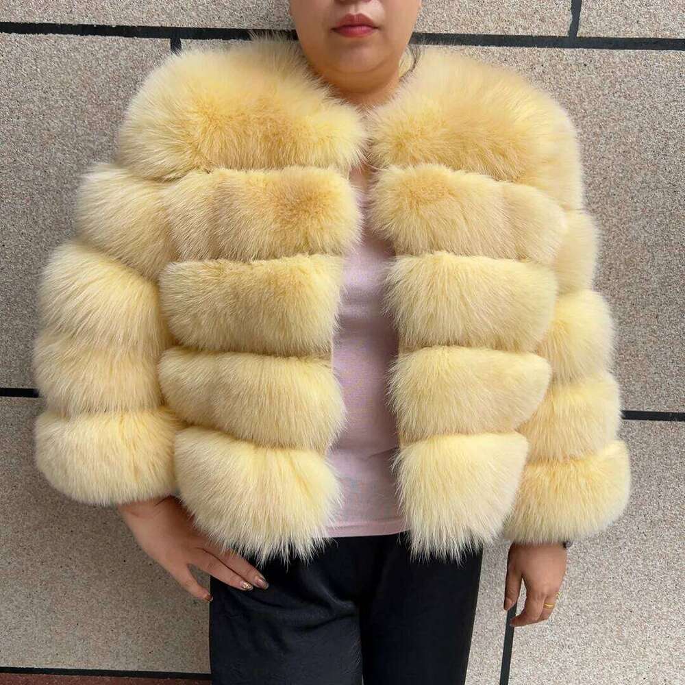 LHXDW New Real fox fur coat women's winter warm 100% natural fur jacket Short Raccoon fur coat women high quality hot sale