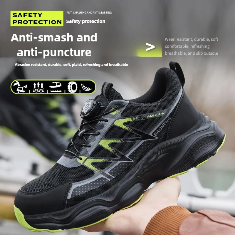 Anti Puncture Safety Shoes Steel Toe Anti Smash Lightweight Durable Slip Resistant Work Boots for Men Construction Industrial 250731