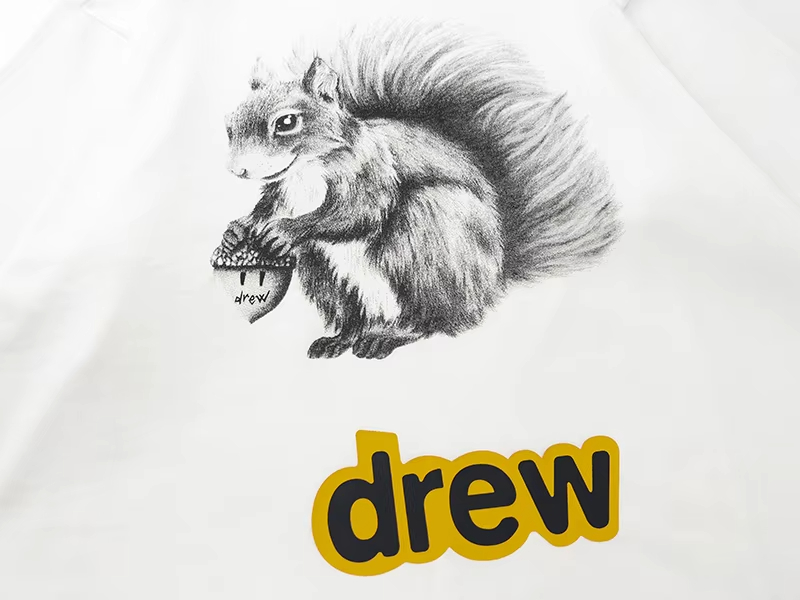 DREW HOUSE Hot Sale Sketch a squirrel print logo T shirt men's and women's printed loose short sleeve T-shirt