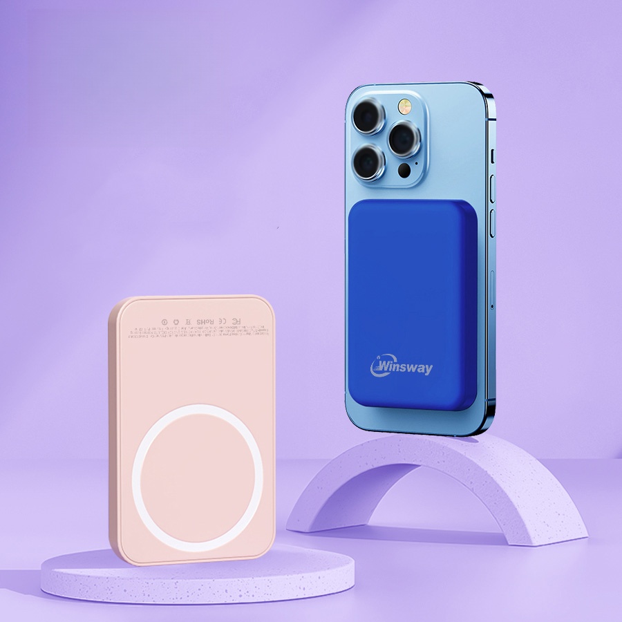 Winsway 5000mAh Magnetic Mini Power Bank, Supports PD and QC 3.0 Fast Charging, Rich Colors, Versatile Functions, Suitable for iPhone 16/15/14/13/12 S