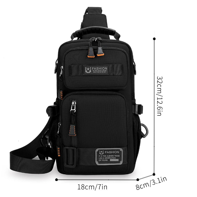 Neutral functional fashionable crossbody bag - chest bag single shoulder adjustable shoulder strap perfect for travel and dai 250731