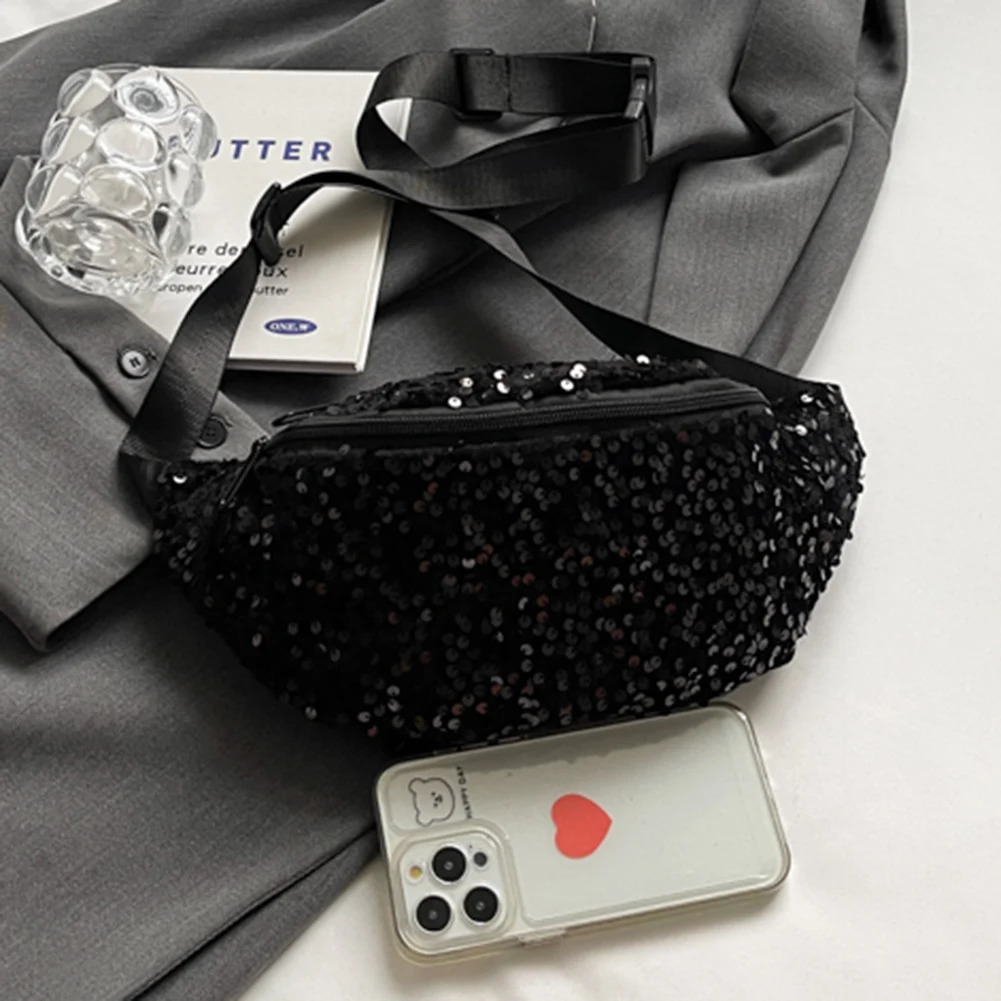 Women Trendy Crossbody Bag PU Leather Sequin Stylish Hobo Bag Adjustable Strap Shining Ladies Commuting Bag 250731