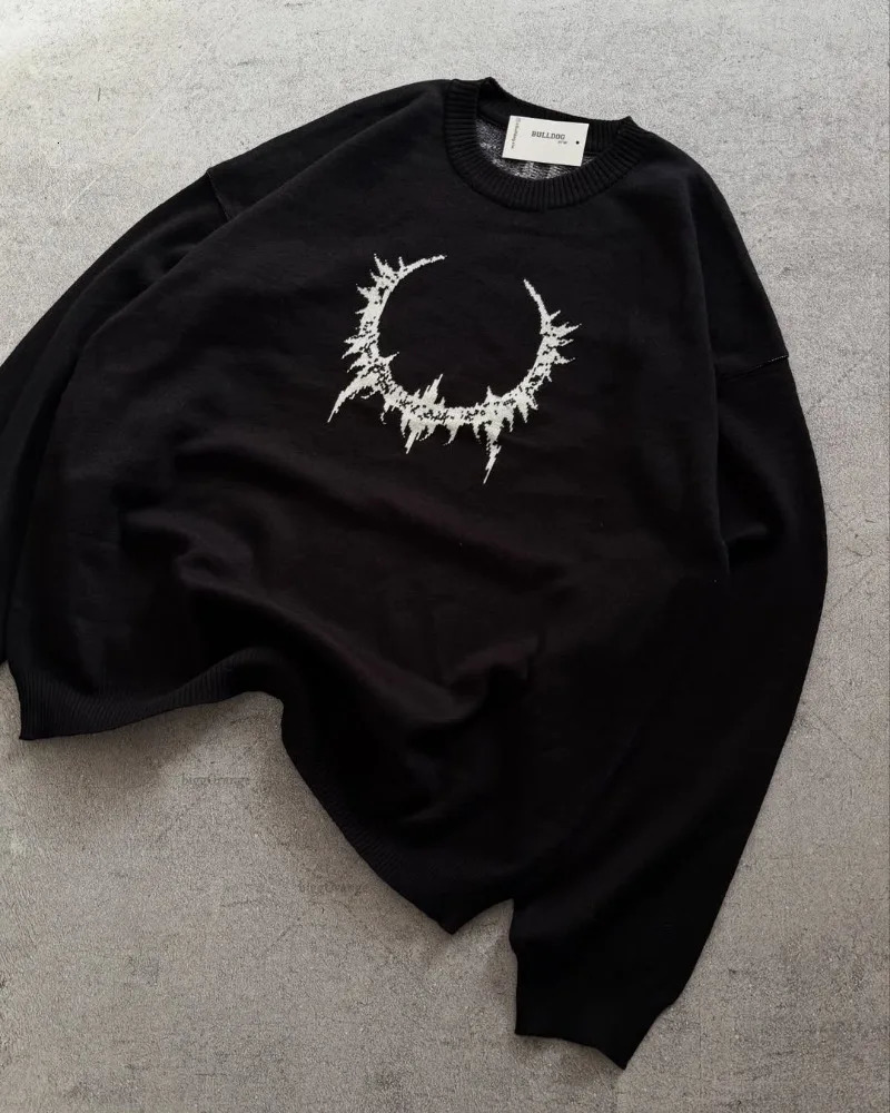 Y2K Retro Harajuku Personality Line Casual Loose Round Neck Sweatshirt Men Street Hiphop Punk Fashion Oversized Top Women 250729