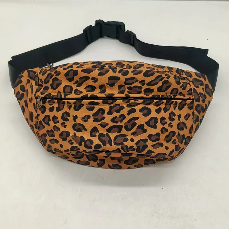 Fashion Leopard Print Waist Bag Street Trend Fanny Pack Woman Chest Packs Nylon Belt Bag Female Shoulder Crossbody Bags 250731