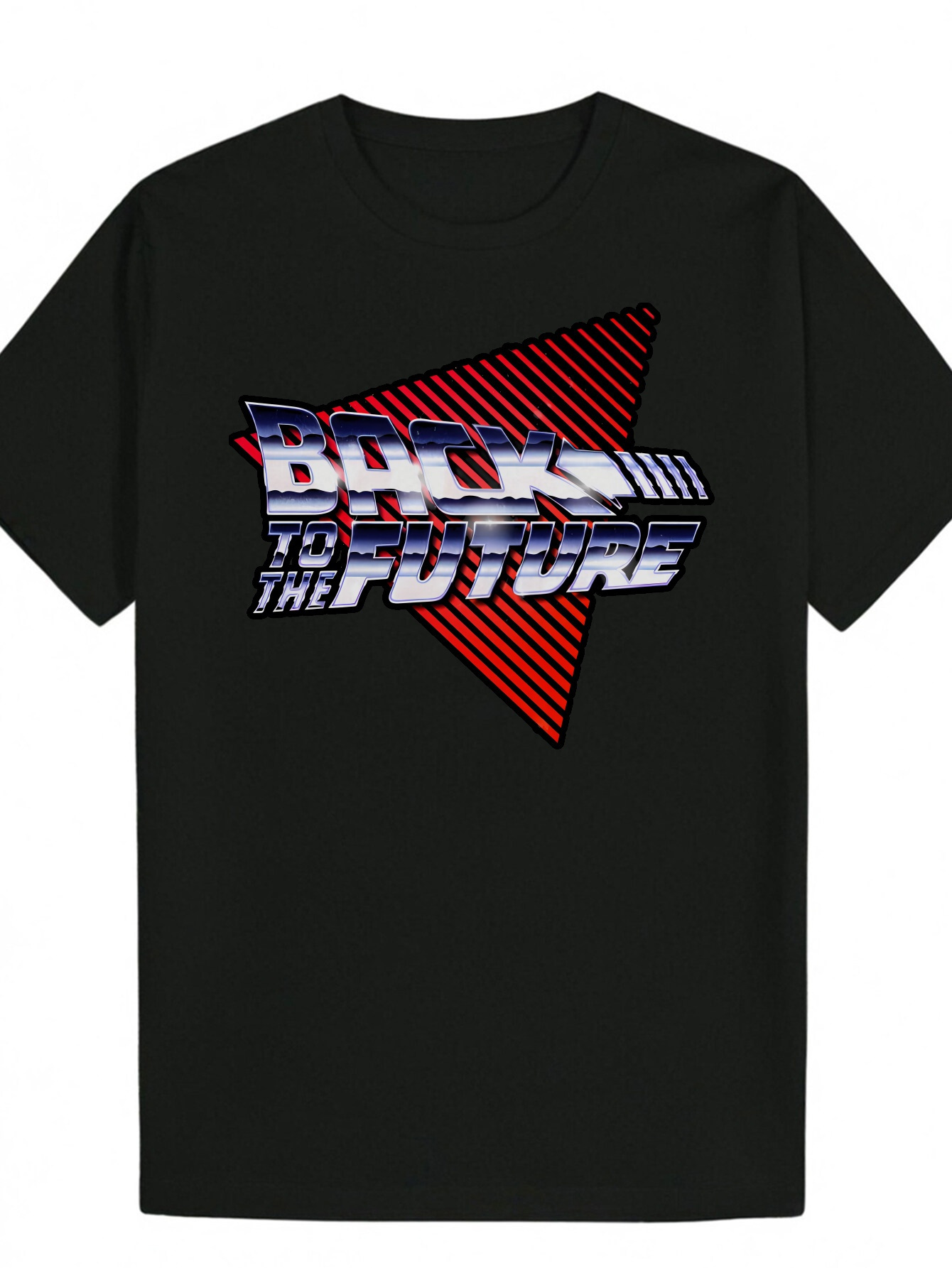 Men's Back to the Future Graphic - Summer Crew Neck Polyester T-Shirt with Bold Colorful Font, Machine Washable, Casual Wear|Nostalgic Design|Dur