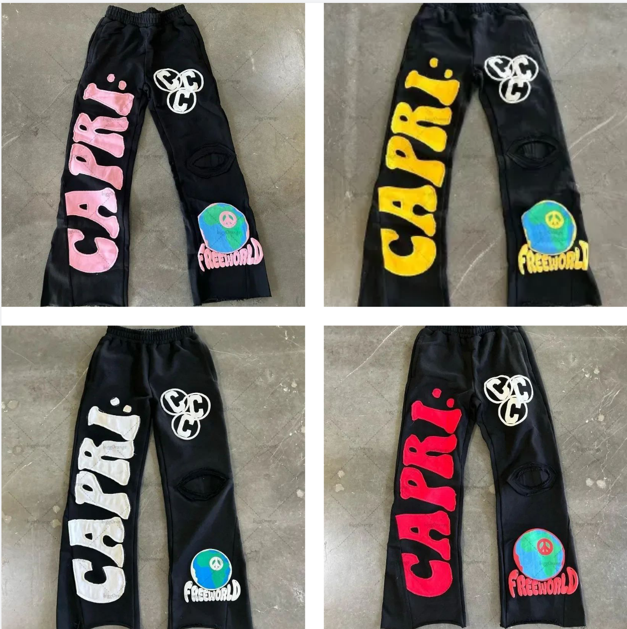 Designer Men's Jeans Y2K Gaojie ins Chaopai cross-border e-commerce Europe and America Gaojie China-Chic trousers men's loose casual straight printed trousers